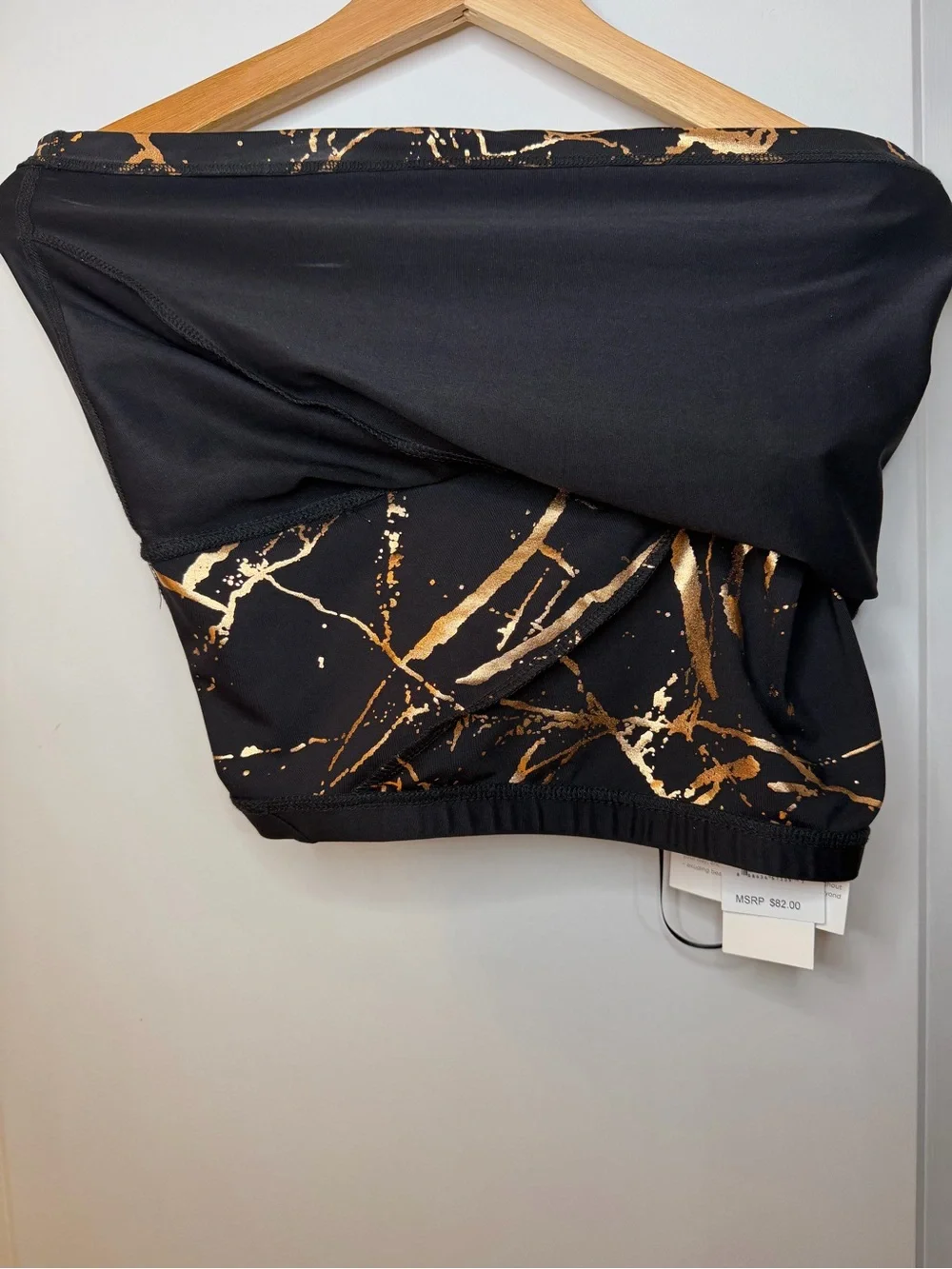 Beyond Yoga Black & Copper Marble Print matching workout Set M/L, NWT